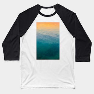 Relaxing ocean surface with sunset colors Baseball T-Shirt